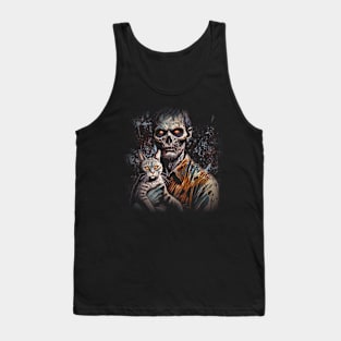 Cataclysm - Apocalyptic Companion - Zombie and Cat Artwork Tank Top